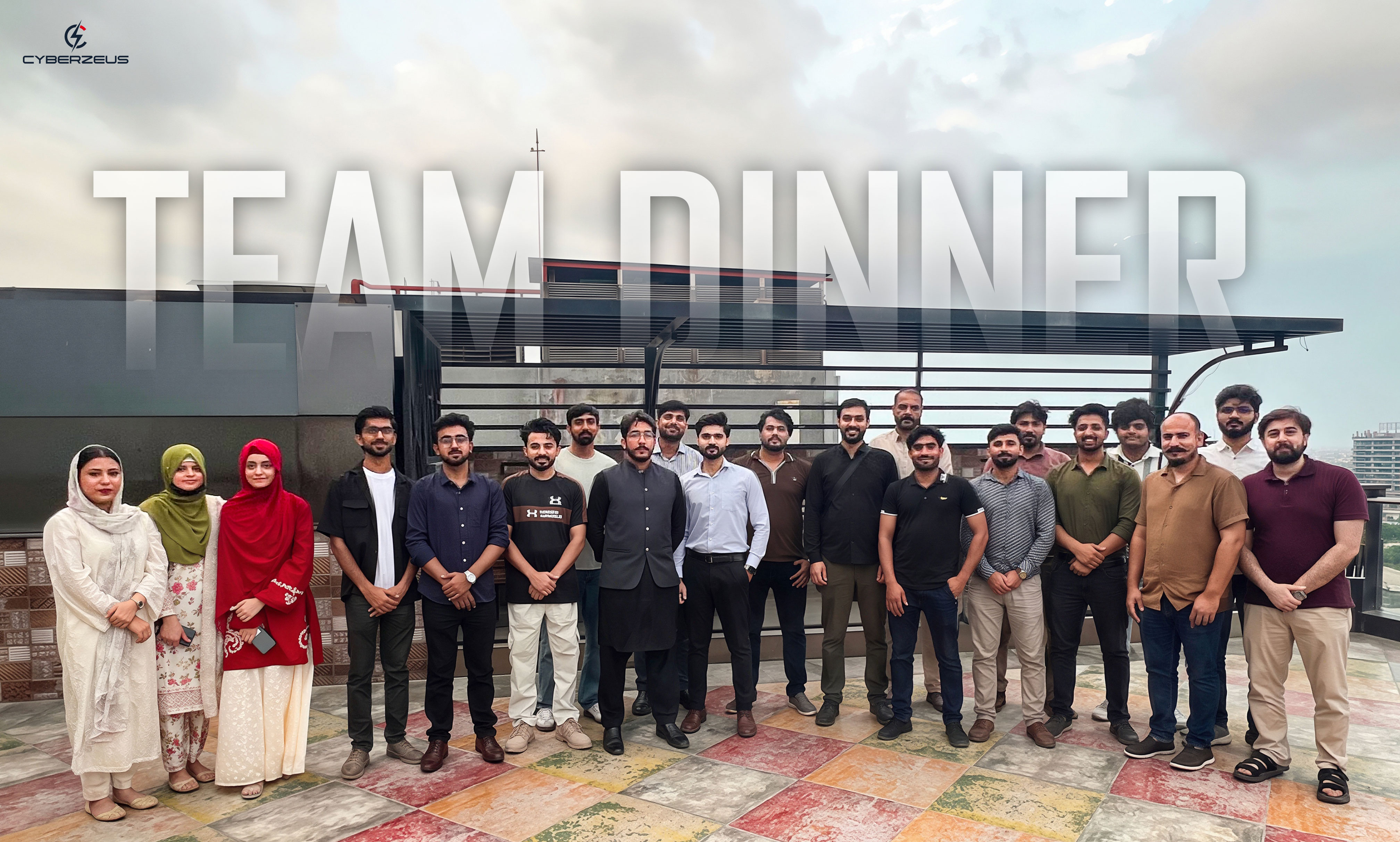 Muhammad Hamza with the CyberZeus software engineering and AI development team
